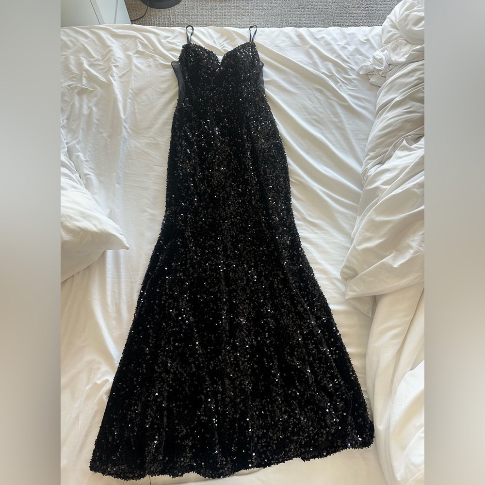 Cinderella divine black sequin maxi dress